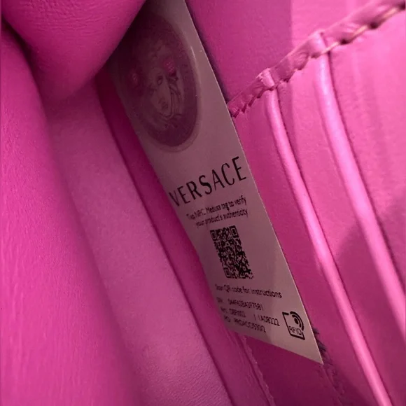 Versace Mini Medusa Monogram Crystal Embellished Satin Shoulder Bag - Picture 8 of 11